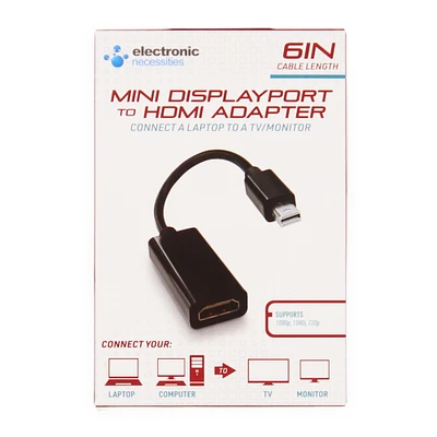 Mini Displayport To Hdmi Adapter- 6in Cable Length