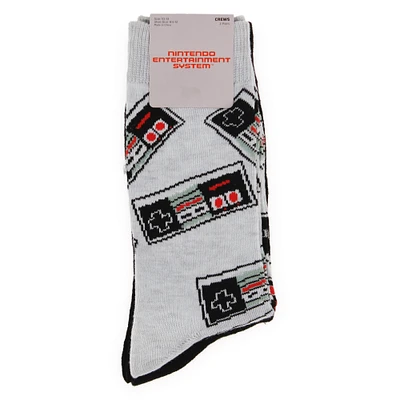 Young Men's Nintendo® Controller Crew Socks 2-Pack
