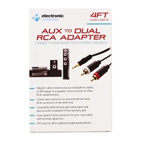 3.5Mm Aux To Dual Rca Adapter Audio Cable 4ft