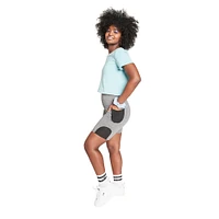 series-8 fitness™ gray mesh bike shorts with pockets