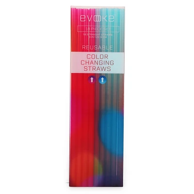 evoke™ color-changing reusable straws 18-count