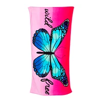 Blue Butterfly Beach Towel 30in X 60in