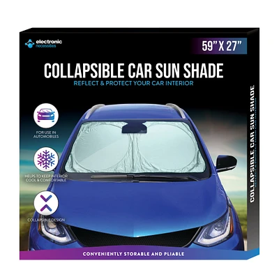 Collapsible Car Windshield Sun Shade 59in X 27in