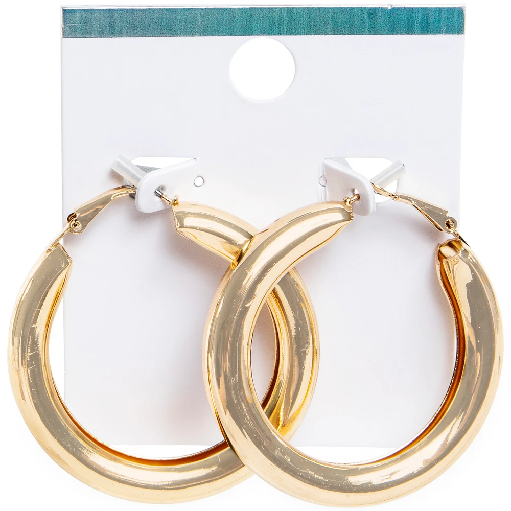 Thick Gold Hoop Earrings