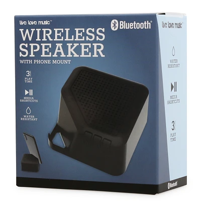 Water-Resistant Bluetooth® Speaker W/ Phone Mount