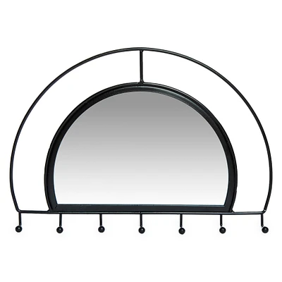 Half-Circle Mirror With Hooks