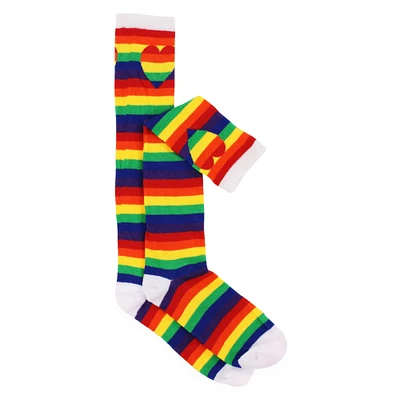 Juniors Rainbow Striped Knee Socks