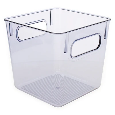 small clear plastic storage bin 6in x