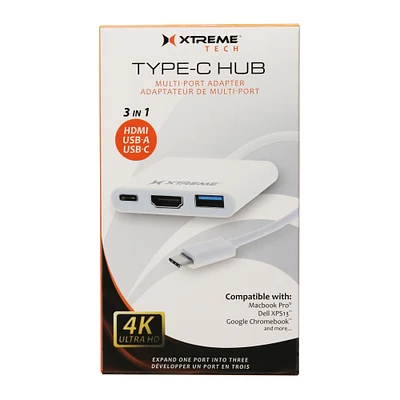 3-in-1 Usb-C Adapter Multi-Port Hub