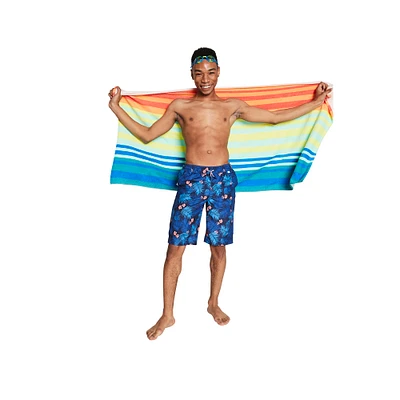 Multicolor Vertical Stripe Beach Towel 30in X 60in