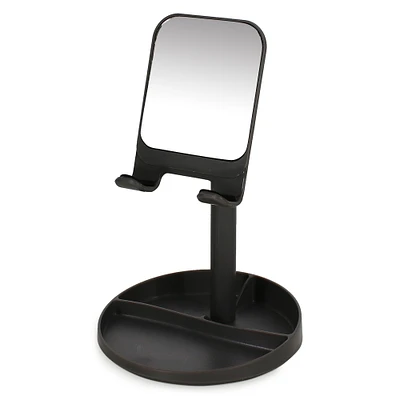 desktop tablet & phone stand with vanity mirror