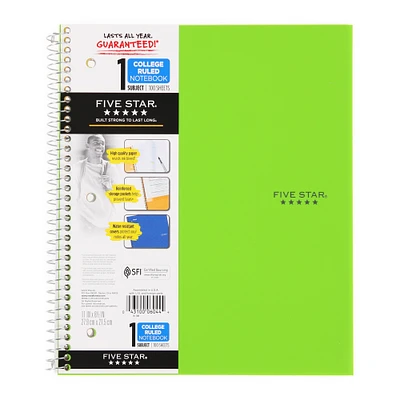 Mead® Five Star® Trendy 1 Subject College Ruled Notebook