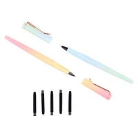 calligraphy fountain pen 2-pack with 4 ink cartridges