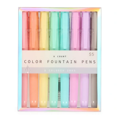 assorted color fountain pens 8-count