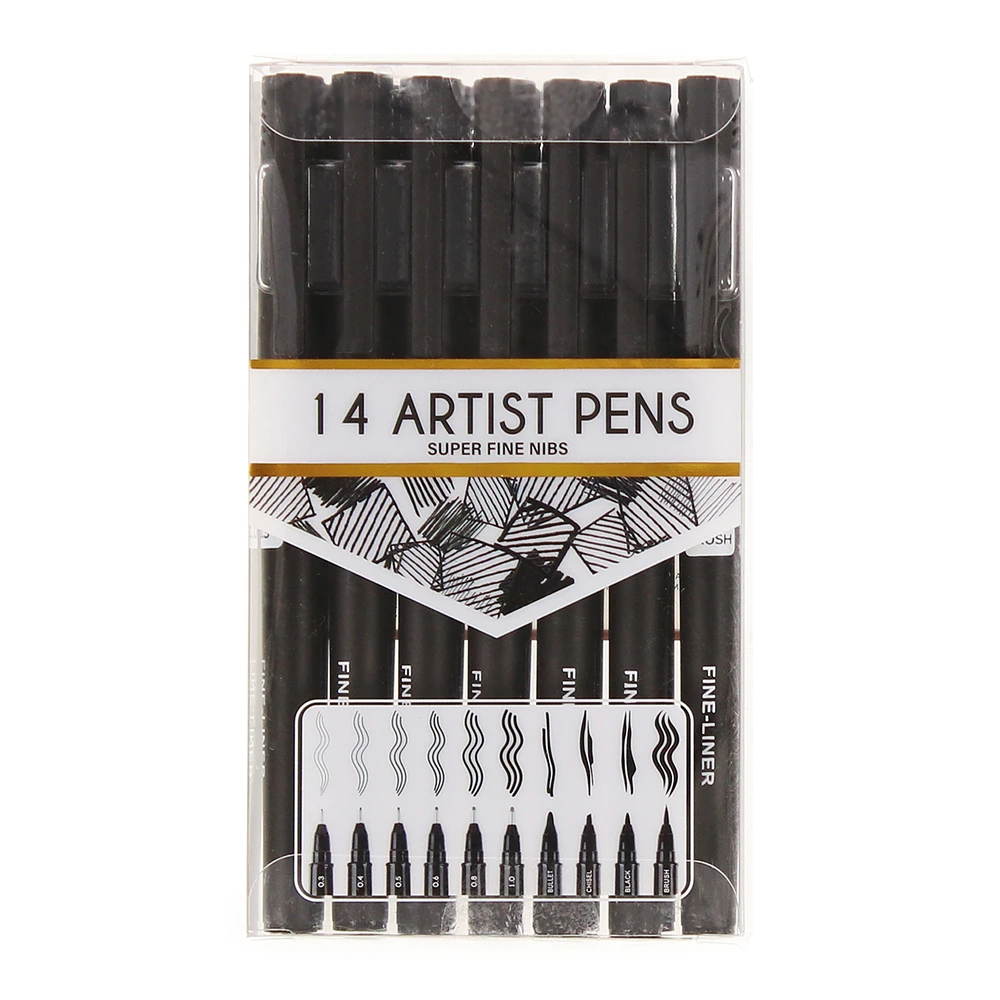 Artist Pens 14-Count, Assorted Tip Sizes