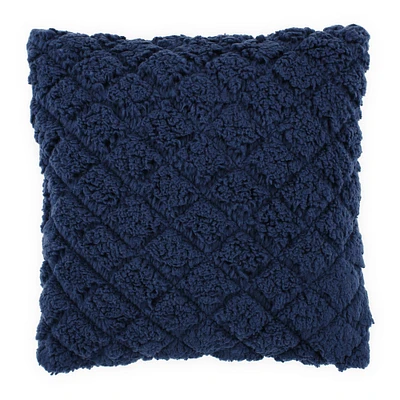 luxe collection quilted sherpa throw pillow 15in