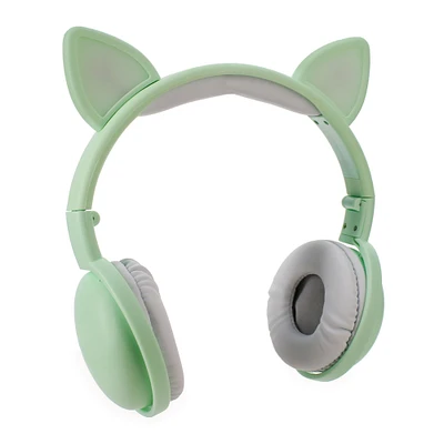Bluetooth® Led Cat Ear Headphones W/ Microphone & Color-Change Lights