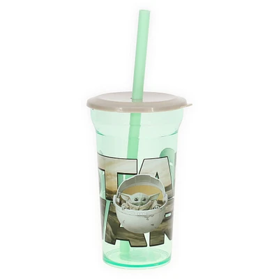 Star Wars The Mandalorian Fun Sip Tumbler With Lid & Straw 14oz