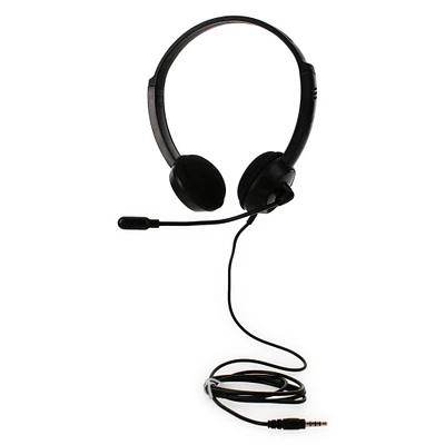Kid-Safe Volume Limiting Headset W/ Boom Mic For Kids, Aux-in