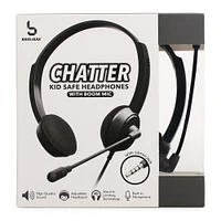 Kid-Safe Volume Limiting Headset W/ Boom Mic For Kids, Aux-in