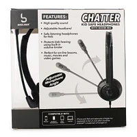 Kid-Safe Volume Limiting Headset W/ Boom Mic For Kids, Aux-in