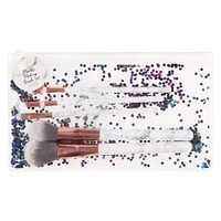 Makeup Brushes & Glitter Pouch 6-Piece Set