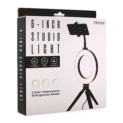 6in Studio Ring Light W/ Phone Holder