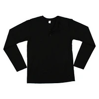 Young Men's Long Sleeve Henley Tee