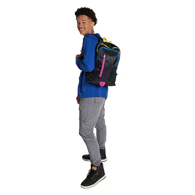 colorful 3 zipper backpack