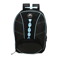 baby blue & black dot pals webbing backpack 18in