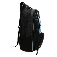 baby blue & black dot pals webbing backpack 18in