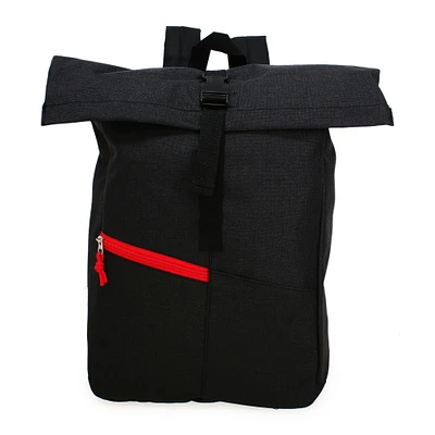 black roll top backpack 16in