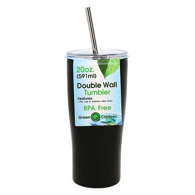 Green Canteen™ Double Wall Tumbler With Stainless Steel Straw 20oz