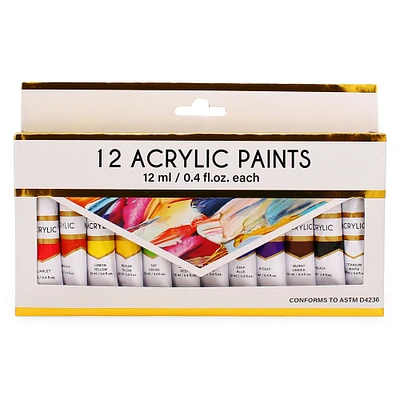 acrylic paints 12-pack set