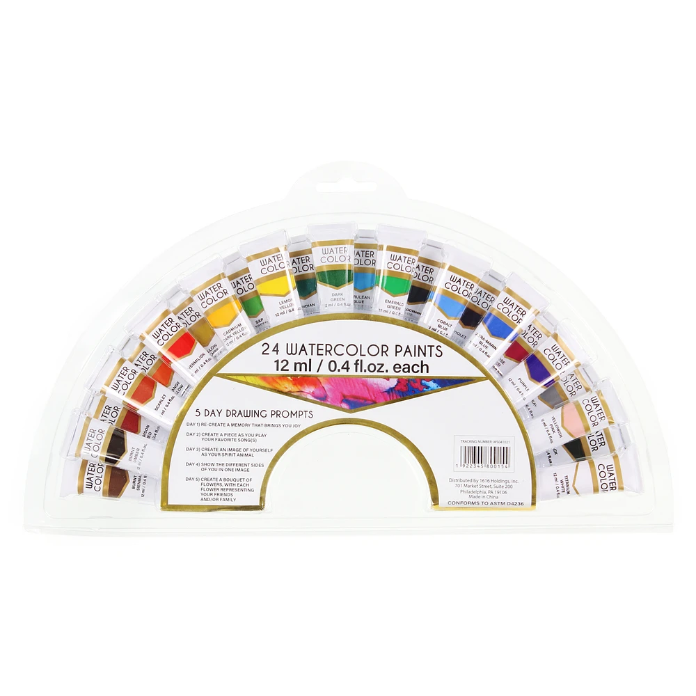 24-count watercolor paint tubes set