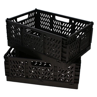 2-count collapsible crate storage bins 8in x 12in