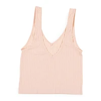 juniors seamless v-neck tank top - pink