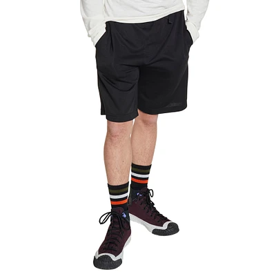 young men's french terry black shorts