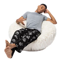 young men's plush lounge pants - skull