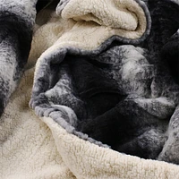 luxe faux fur to sherpa reversible throw blanket 50in x 60in
