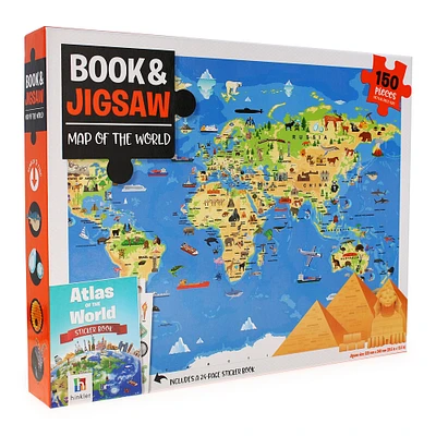 map of the world 150-piece puzzle & book set