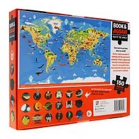 map of the world 150-piece puzzle & book set