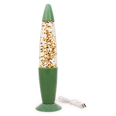 glitter lamp 13in, usb-powered