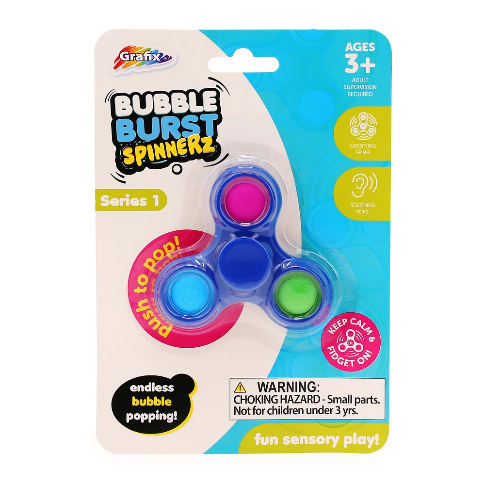 grafix® bubble burst spinnerz popper fidget toy