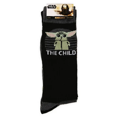 star wars the mandalorian black crew socks 2 pairs