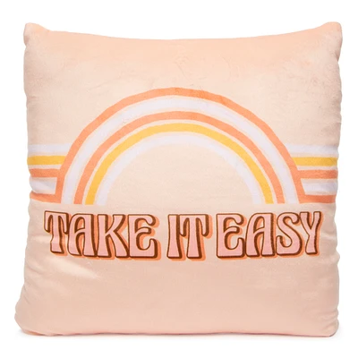 'take it easy' retro squishy pillow 14in