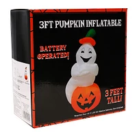3ft inflatable ghost & pumpkin outdoor halloween decoration