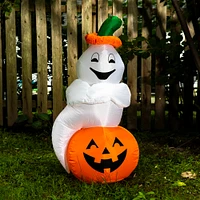 3ft inflatable ghost & pumpkin outdoor halloween decoration