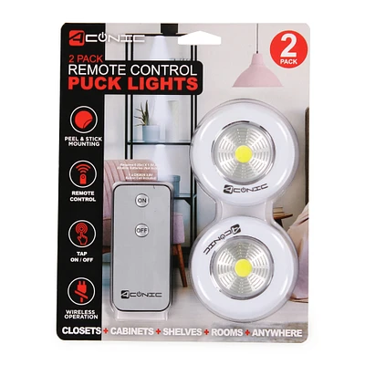2-pack wireless LED touch lights with remote control