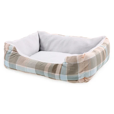 plaid pet cuddler bed 20in x 14in